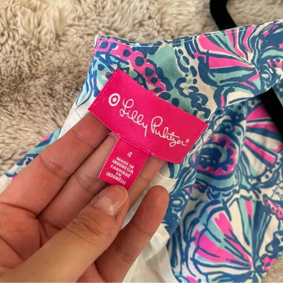 Lilly Pulitzer Target My Fans Blue Pink Shift Dress - Picture 7 of 9